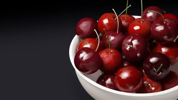 Fresh cherries dark background — Stock Photo, Image