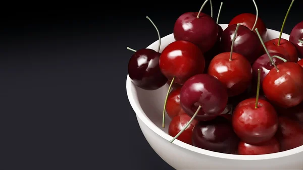 Fresh cherries dark background 2 — Stock Photo, Image