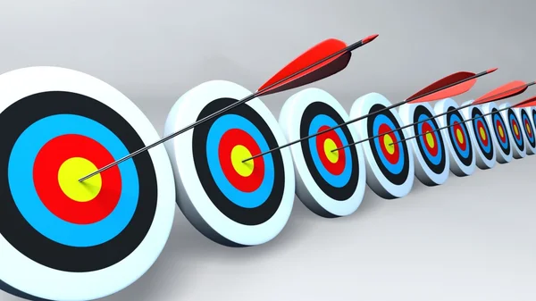 Color targets and arrows white — Stock Photo, Image