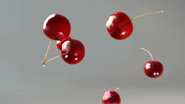 Fresh cherry falling down 2 — Stock Photo, Image