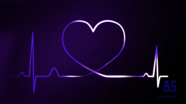 EKG'de İzleyicisi mor kalp atışı