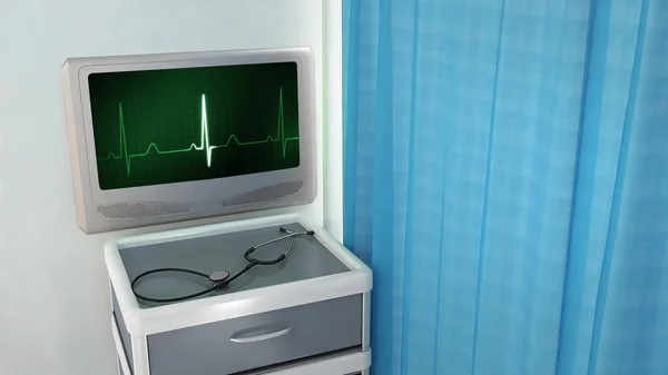 Ekg monitor medical room — Stock Photo, Image