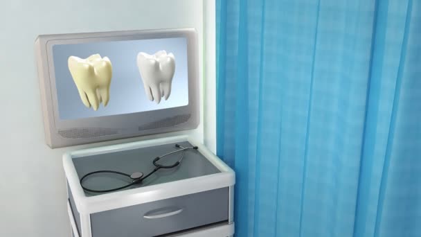 Dente comparar tela médica — Vídeo de Stock