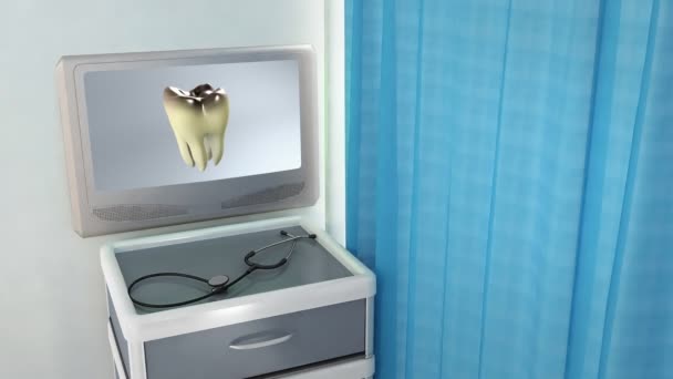 Mala pantalla médica dental — Vídeo de stock