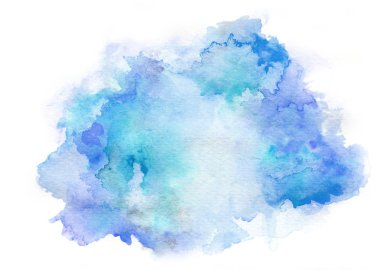 blue watercolor drawing ink