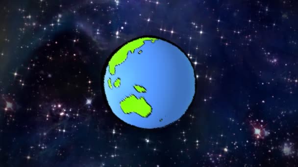 Kreskówka ziemi przędzenia — Wideo stockowe