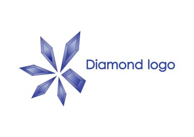 illüstrasyon mavi elmas logo tasarımı
