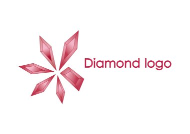 resimde kırmızı elmas logo tasarımı