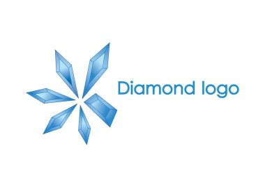 resimde ışık mavi elmas logo tasarımı
