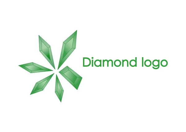 Дизайн логотипа зеленого бриллианта — стоковое фото