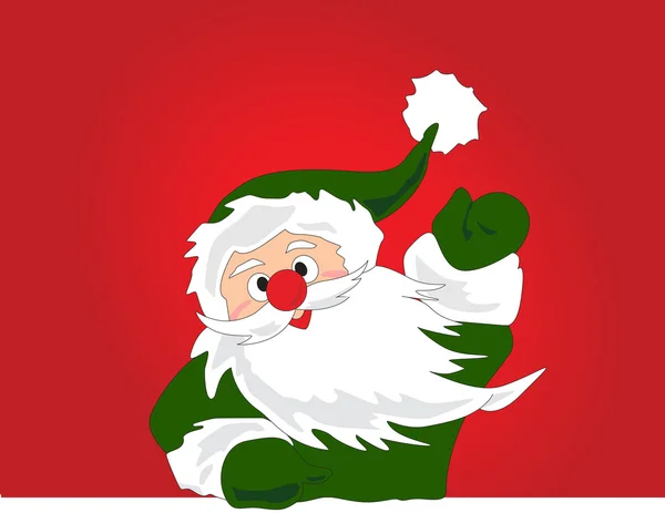 Green Santa Claus say hello — Stock Photo, Image