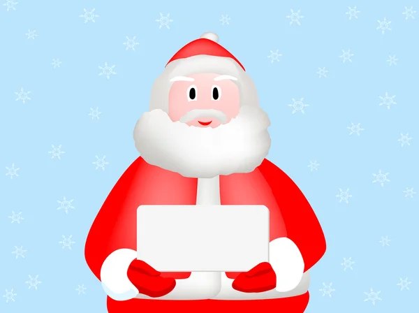 Happy Santa Claus holding a signage board — Stock Photo, Image