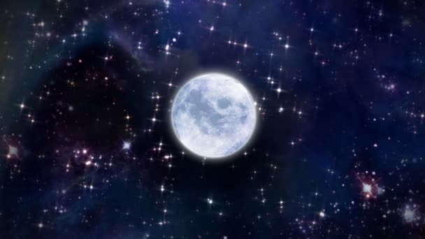 Mond und Weltraum Hintergrund breit — Stockvideo