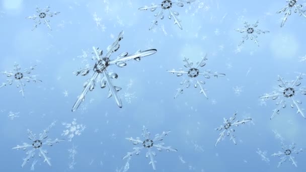 Copo de nieve y patrón de bengala — Vídeo de stock
