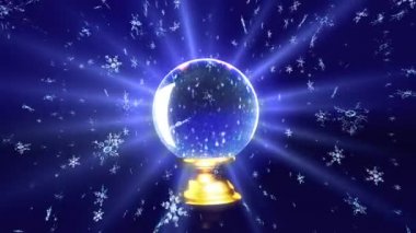 kristal top Noel Tema düşen kar