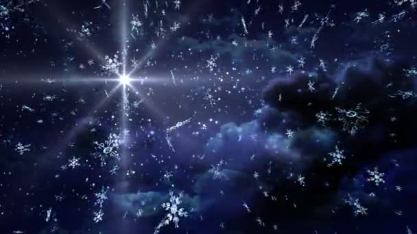 Star et flocon de neige pour le thème de Noël — Video