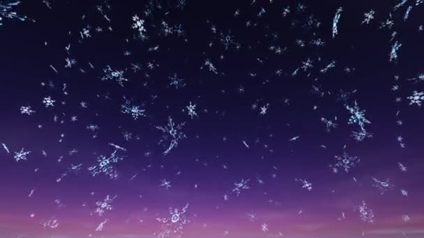 Die Schneeflocke fällt in den Himmel — Stockvideo