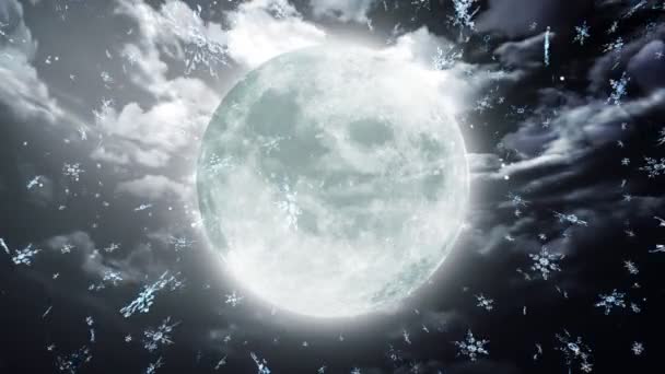 Mond und Schnee Hintergrund — Stockvideo