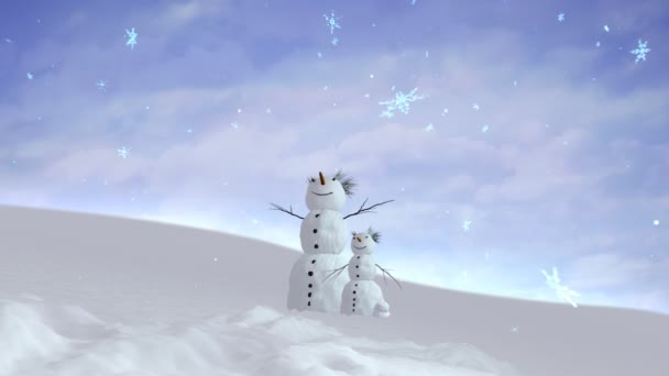 bonhomme de neige et fils ciel large