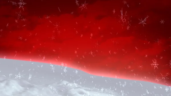 Kar tanesi kırmızı gökyüzü — Stok fotoğraf