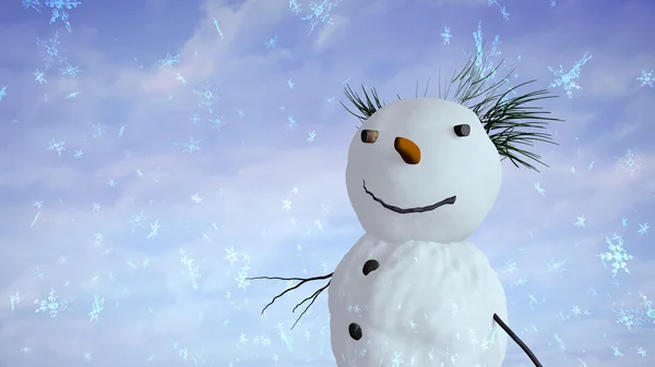 Snowman sky closeup — Stock Photo, Image