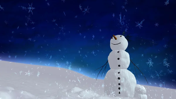 Boneco de neve céu azul — Fotografia de Stock