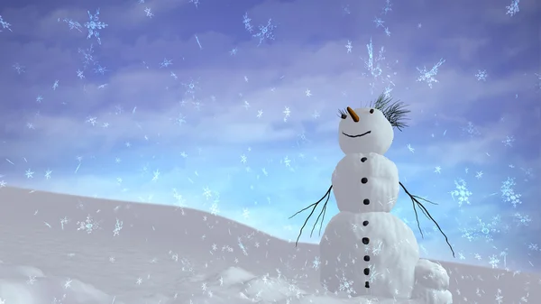 Kardan adam gökyüzü mutlu — Stok fotoğraf