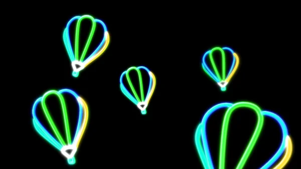 Ballon lumineux nero vert — Photo