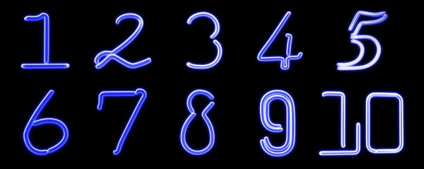 Αριθμός ένα προς δέκα αντίστροφη μέτρηση πράσινο μπλε — Φωτογραφία Αρχείου