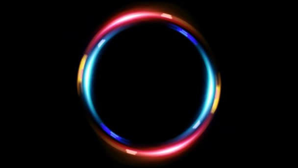 Ring lens flare rood en blauw — Stockvideo