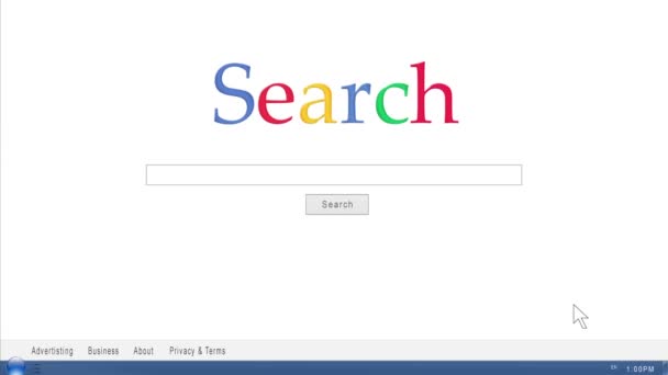 Пошук інформації з Інтернету за допомогою комп'ютера — стокове відео
