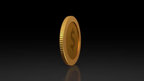 Концепция виртуальной монеты для интернет-валюты — стоковое видео