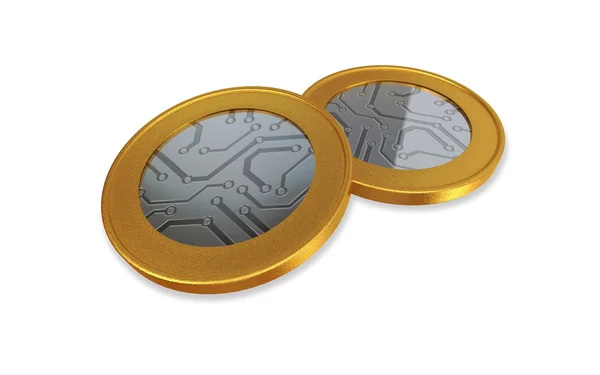 White digital gold silver max coins — Stock Photo, Image