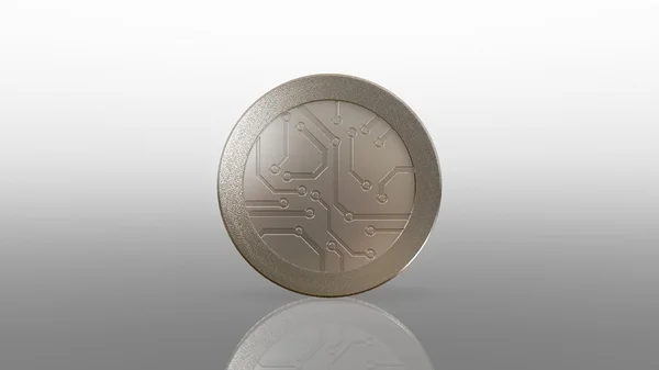 Digital silver coin — Stock Photo, Image