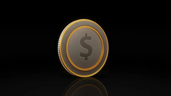 Dollar currency coin exchange dark 45 degree — Stock Photo, Image