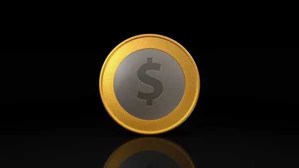 Dolar měny zlaté mince výměny tmavý — Stock fotografie