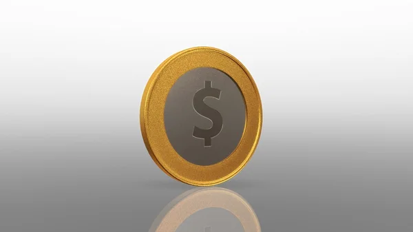 Stříbrná mince dolaru měny zlata míchat 45 stupňů — Stock fotografie
