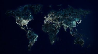 Okyanus ve gündüz Dünya Haritası