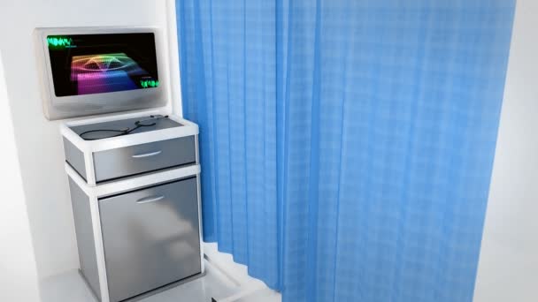 Grafico 3D del monitor ekg per tema medico — Video Stock