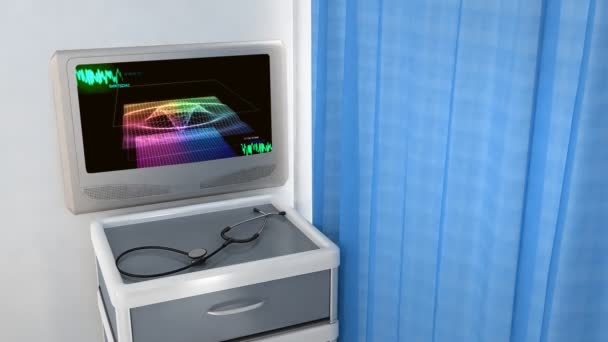 Graphique 3D de moniteur ekg pour thème médical 