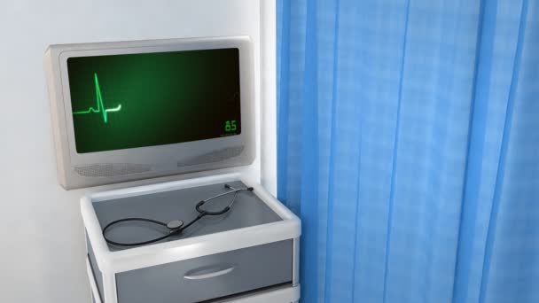 Bilden av ekg monitor för medicinsk tema — Stockvideo