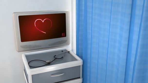 Ekg hartmonitor presenteren van de liefde — Stockvideo