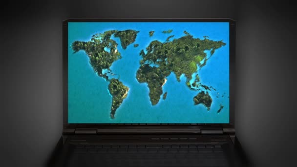 Zoom in to Asia map — Stock Video