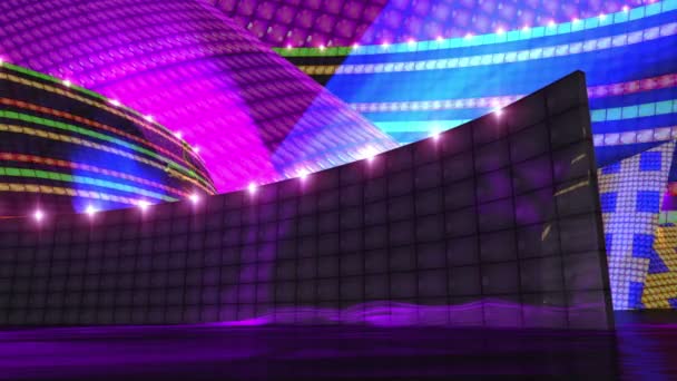 Disco virtual set stage — Stock Video