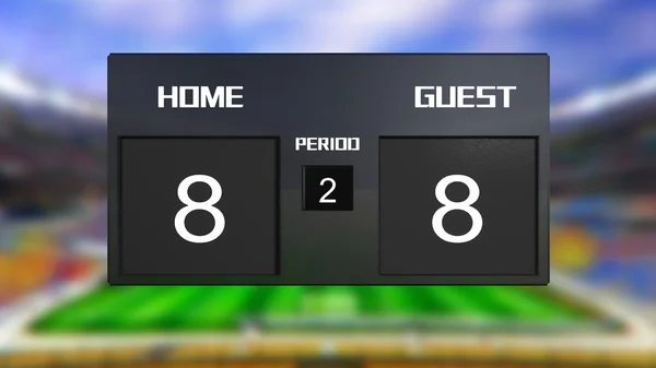 サッカーの試合のスコアボードを描画 8 & 8 — ストック写真