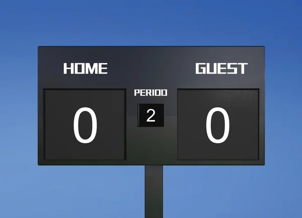 Piłka nożna scoreboard ocena 0 & 0 — Zdjęcie stockowe