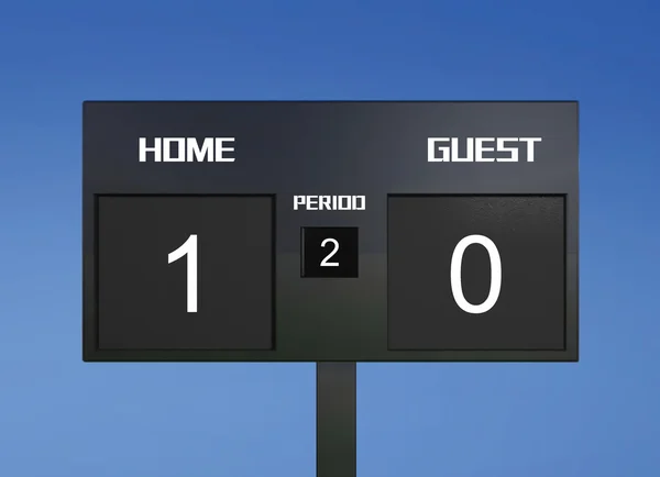 Soccer scoreboard score 1 & 0 — Stock Photo, Image