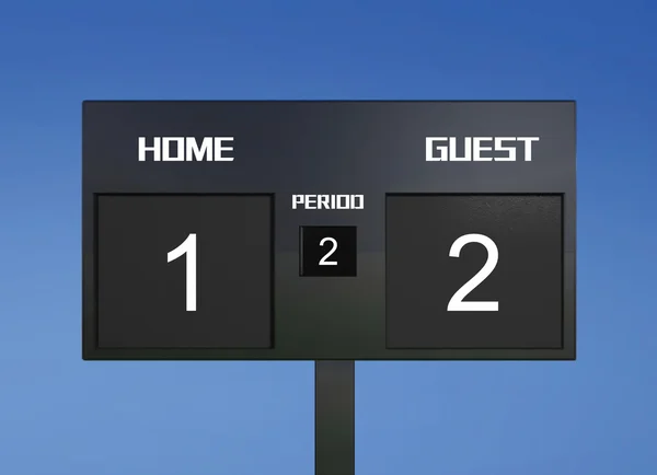 Soccer scoreboard score 1 & 2 — Stock Photo, Image