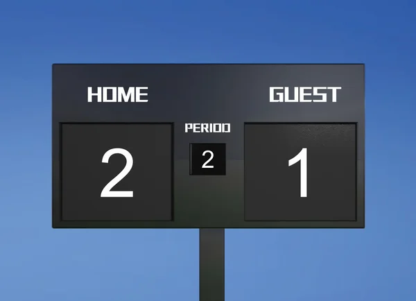 Football scoreboard score 2 & 1 — стоковое фото