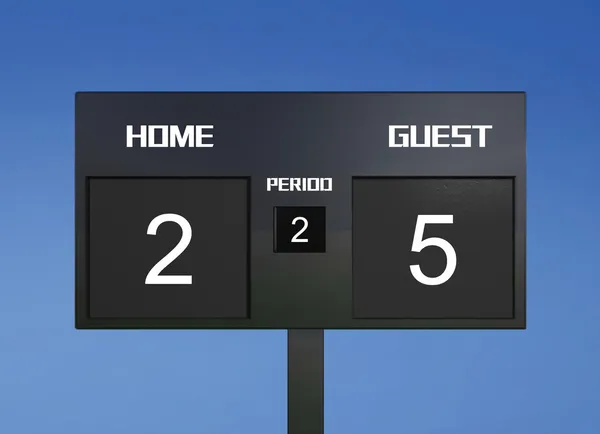 Fotboll scoreboard poäng 2 & 5 — Stockfoto